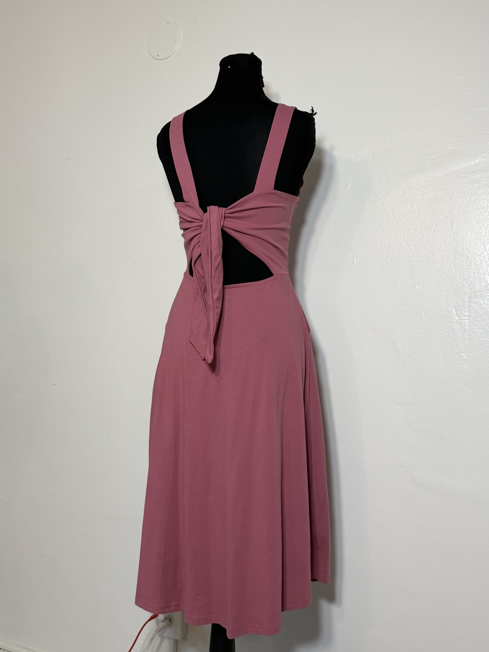 Pact Sleeveless Rose Pink Tie-Back Midi Dress - Picture 5 of 16